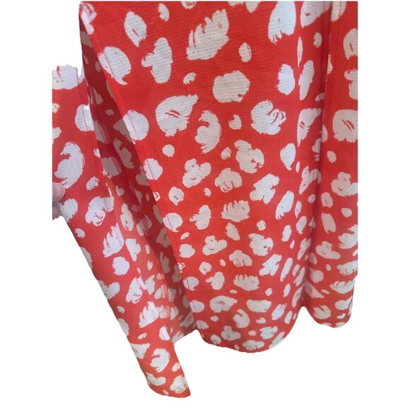 French Connection Aimee Verona Hibiscus & White Drape Front Split Midi Dress -0 - Picture 9 of 13